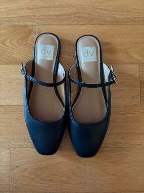 DV by Dolce Vita Black Mary Jane Mules with Ankle Strap - NEVER WORN